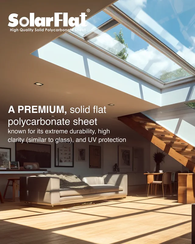 SolarFlat clear polycarbonate roofing sheet